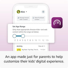 Load image into Gallery viewer, Amazon Fire 7 Kids tablet (newest model) ages 3-7. Top-selling 7" kids tablet on Amazon | ad-free content with parental controls included, 10-hr battery, 32 GB, Purple BTS