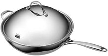 Load image into Gallery viewer, Cooks Standard Wok Multi-Ply Clad Stir Fry Pan, 13-Inch with High Dome lid, Silver