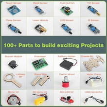 Load image into Gallery viewer, ButterflyEdufields 40in1 STEM Robotics Kits for Kids 8-12 Years | DIY Robots Projects for Kids with Electronics Board & Sensors | Best Educational Homeschooling Gift for 8 10 12 Years | 100+ Parts BTS