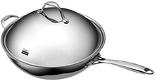 Load image into Gallery viewer, Cooks Standard Wok Multi-Ply Clad Stir Fry Pan, 13-Inch with High Dome lid, Silver