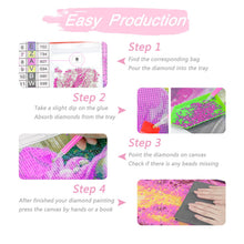 Load image into Gallery viewer, DVWIVGY 5D Diamond Painting Kits Hello Baby Pink Flowers A Sweet Little Girl is on The Way Full Drill Round Diamond Art for Home Wall Decor 12x16inch