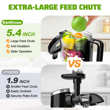 Load image into Gallery viewer, Cold Press Juicer, 400w Slow Juicer Machines with 5.4" Wide Feed Chute, Masticating Juicer with High Juice Yield for Whole Vegetables & Fruits JUC