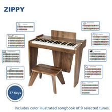 Load image into Gallery viewer, ZIPPY Kids Piano Keyboard, 37 Keys Digital Piano for Kids, Music Educational Instrument Toy, Wood Piano for 3+ Girls and Boys, Walnut Basic BTS