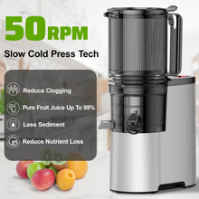 Load image into Gallery viewer, Cold Press Juicer, 400w Slow Juicer Machines with 5.4" Wide Feed Chute, Masticating Juicer with High Juice Yield for Whole Vegetables & Fruits JUC