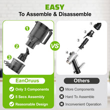 Load image into Gallery viewer, Cold Press Juicer, 400w Slow Juicer Machines with 5.4" Wide Feed Chute, Masticating Juicer with High Juice Yield for Whole Vegetables & Fruits JUC