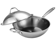 Load image into Gallery viewer, Cooks Standard Wok Multi-Ply Clad Stir Fry Pan, 13-Inch with High Dome lid, Silver