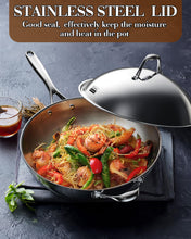 Load image into Gallery viewer, Cooks Standard Wok Multi-Ply Clad Stir Fry Pan, 13-Inch with High Dome lid, Silver