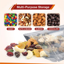 Load image into Gallery viewer, BELLE KR® 5x8 Mylar Bags with Window Stand Up - Pack Of 100, 7.5mil Thick - Clear Front Pint Mylar Bags for Food Storage and Freeze Dried Candy - Bonus Labels Included