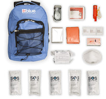 Load image into Gallery viewer, Blue Coolers Blue Seventy-Two | 72 Hour Emergency Backpack Survival Kit for 1 Person | Survival Kit for Wildfires, Earthquakes, Tornado, Hurricane, and Other Emergencies…