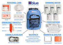 Load image into Gallery viewer, Blue Coolers Blue Seventy-Two | 72 Hour Emergency Backpack Survival Kit for 1 Person | Survival Kit for Wildfires, Earthquakes, Tornado, Hurricane, and Other Emergencies…