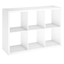 Load image into Gallery viewer, ClosetMaid 6 Cube Storage Shelf Organizer Bookshelf with Open Back, Vertical or Horizontal, Easy Assembly, Wood, White Finish BTC