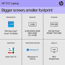 Load image into Gallery viewer, HP 17 inch Laptop, HD+ Display, 12th Generation Intel Core i5-1235U, 8 GB RAM, 512 GB SSD, Intel Iris Xe Graphics, Windows 11 Home, 17-cn2099nr (2023)
