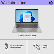 Load image into Gallery viewer, HP Envy x360 15 inch Laptop, FHD Display, Intel Core i7-1355U, 16 GB RAM, 1 TB SSD, Intel Iris Xe Graphics, Windows 11 Home, 15-ew1199nr (2023),Silver