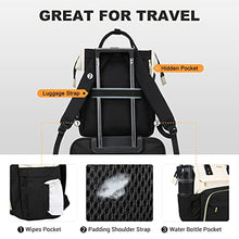 Load image into Gallery viewer, LOVEVOOK Laptop Backpack for Women Fashion Business Computer Backpacks Travel Bags Purse Doctor Nurse Work Backpack with USB Port, Fits 15.6-Inch Laptop Beige-Black BTC