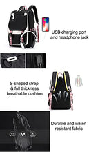 Load image into Gallery viewer, JiaYou Teenage Girls' Backpack Middle School Students Bookbag Outdoor Daypack with USB Charge Port (21 Liters, Black Pink) BTS