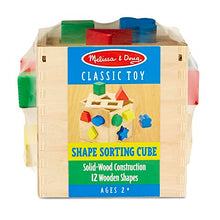 Load image into Gallery viewer, Melissa & Doug Shape Sorting Cube - Classic Wooden Toy With 12 Shapes - Kids Shape Sorter Toys For Toddlers Ages 2+ Puz