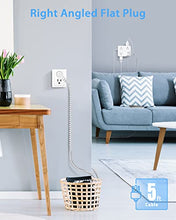 Load image into Gallery viewer, Surge Protector Power Strip - Extension Cord with 8 Widely Outlets 4 USB Ports, 3 Side Multi Plug Outlet Extender, Flat Plug, 5Ft, Wall Mount, Desk USB Charging Station for Home Office Dorm Room ETL BTC