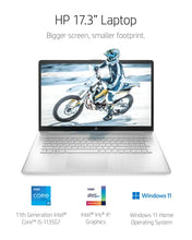 Load image into Gallery viewer, HP 17-inch Laptop, 11th Generation Intel Core i5-1135G7, Iris Xe Graphics, 8 GB RAM, 256 GB SSD, Windows 11 Home (17-cn0025nr,Natural Silver) BTC