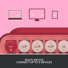 Load image into Gallery viewer, Logitech POP Mechanical Wireless Keyboard with Customizable Emoji Keys, Durable Compact Design, Bluetooth or USB Connectivity, Multi-Device, OS Compatible - Heartbreaker Rose BTC