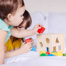 Load image into Gallery viewer, Melissa & Doug Shape Sorting Cube - Classic Wooden Toy With 12 Shapes - Kids Shape Sorter Toys For Toddlers Ages 2+ Puz