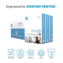 Load image into Gallery viewer, HP Printer Paper | 8.5 x 11 Paper | Office 20 lb | 3 Ream Case - 1500 Sheets | 92 Bright | Made in USA - FSC Certified | 112090C BTC