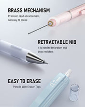 Load image into Gallery viewer, Nicpro 6 PCS Pastel Mechanical Pencil 0.5 & 0.7 mm for School, with 12 tubes HB Lead Refills, 3 Erasers, 9 Eraser Refills For Student Writing,Drawing,Sketching, Blue & Pink & Violet Colors - With Case BTC