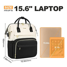 Load image into Gallery viewer, LOVEVOOK Laptop Backpack for Women Fashion Business Computer Backpacks Travel Bags Purse Doctor Nurse Work Backpack with USB Port, Fits 15.6-Inch Laptop Beige-Black BTC