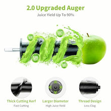 Load image into Gallery viewer, Aeitto Cold Press Juicer Machines, 3.6 Inch Wide Chute, Large Capacity, High Juice Yield, 2 Masticating Juicer Modes, Easy to Clean Slow Juicer for Vegetable and Fruit (Sliver) JUC