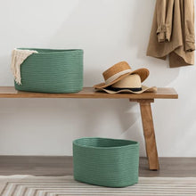 Load image into Gallery viewer, UBBCARE Storage Baskets for Shelves, 15x10x9'' Larger Woven Basket for Storage&Organizing, Cotton Rope Basket Cube Storage Organizer&Shelf Basket, Toy Organizer Storage Basket, Green BTC