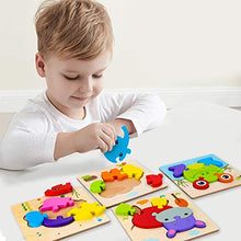 Load image into Gallery viewer, SKYFIELD Wooden Vehicle Puzzles for 1 2 3 Years Old Boys Girls, Toddler Educational Developmental Toys Gift with 6 Vehicle Baby Montessori Color Shapes Learning Puzzles, Great Gift Ideas Puz