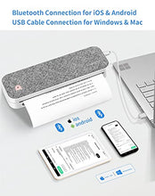 Load image into Gallery viewer, JADENS Wireless Portable Printer - Supports 8.26"x11.69" US Letter, Inkless Mobile Printer Compatible with iOS, Android & Laptop, Portable Printers Wireless for Travel, Mobile Office, School, Home BTC