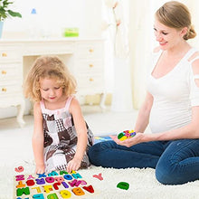 Load image into Gallery viewer, Attmu Wooden Puzzles for Toddlers, Alphabet Puzzle and Number Puzzle, 2 in 1 Preschool Educational Learning Toys with Chunky Wood ABC Puzzle Board, for Girls Boys Kindergarten Set of 2 Puz
