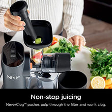Load image into Gallery viewer, Ninja JC151 NeverClog Cold Press Juicer, Powerful Slow Juicer with Total Pulp Control, Countertop, Electric, 2 Pulp Functions, Dishwasher Safe, 2nd Generation, Charcoal JUC