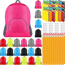 Load image into Gallery viewer, Amylove 24 Sets School Supply Kit School Bundles Back to School Supplies Includes Bag Notebooks Pencils Eraser for Kids Students School Classroom Home Charity BTS