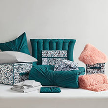 Load image into Gallery viewer, Comfort Spaces 14 Piece Bed in A Bag Comforter Set Include Sheets with 2 Side Pockets - All Season Cozy Bedding and Bedroom Organizer, College Dorm Room Essentials, Twin/Twin XL, Henry, Teal BTC