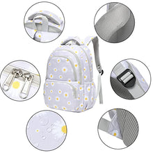 Load image into Gallery viewer, Sunborls Backpack for Girls Teen Girls Bookbag Lightweight High-Capacity School Gifts for Girls Lovely Small Daisy Flower 3pcs(GREY) BTS