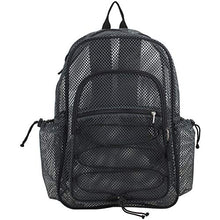 Load image into Gallery viewer, Eastsport XL Semi-Transparent Mesh Backpack with Comfort Padded Straps and Adjustable Bungee for Work, Sports, Beach, College and Security - Grey w/Army Camo BTS