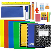 Load image into Gallery viewer, 45 Piece School Supply Kit Grades K-12 - School Essentials Includes Folders Notebooks Pencils Pens and Much More! BTS
