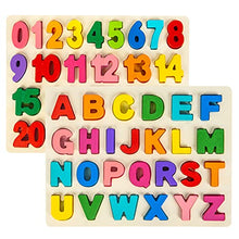 Load image into Gallery viewer, Attmu Wooden Puzzles for Toddlers, Alphabet Puzzle and Number Puzzle, 2 in 1 Preschool Educational Learning Toys with Chunky Wood ABC Puzzle Board, for Girls Boys Kindergarten Set of 2 Puz