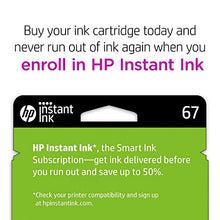 Load image into Gallery viewer, HP 67 Black/Tri-color Ink Cartridges (2 Count - Pack of 1) | Works with HP DeskJet 1255, 2700, 4100 Series, HP ENVY 6000, 6400 Series | Eligible for Instant Ink | 3YP29AN BTC