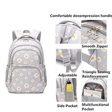 Load image into Gallery viewer, Daisy-Print School Backpack Set with Lunch Kits Bookbag for Teenager Girls 3pcs Gradient SchoolBag for Primary Student BTS