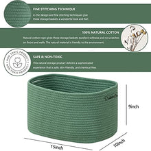 Load image into Gallery viewer, UBBCARE Storage Baskets for Shelves, 15x10x9'' Larger Woven Basket for Storage&Organizing, Cotton Rope Basket Cube Storage Organizer&Shelf Basket, Toy Organizer Storage Basket, Green BTC