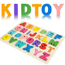 Load image into Gallery viewer, Attmu Wooden Puzzles for Toddlers, Alphabet Puzzle and Number Puzzle, 2 in 1 Preschool Educational Learning Toys with Chunky Wood ABC Puzzle Board, for Girls Boys Kindergarten Set of 2 Puz