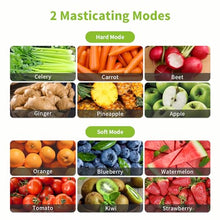Load image into Gallery viewer, Aeitto Cold Press Juicer Machines, 3.6 Inch Wide Chute, Large Capacity, High Juice Yield, 2 Masticating Juicer Modes, Easy to Clean Slow Juicer for Vegetable and Fruit (Sliver) JUC