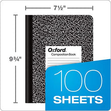 Load image into Gallery viewer, Oxford Composition Note books, College Ruled Paper, 9-3/4" x 7-1/2", Black Marble Covers, 100 Sheets, 12 per Pack (63796) BTC