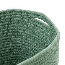 Load image into Gallery viewer, UBBCARE Storage Baskets for Shelves, 15x10x9'' Larger Woven Basket for Storage&Organizing, Cotton Rope Basket Cube Storage Organizer&Shelf Basket, Toy Organizer Storage Basket, Green BTC