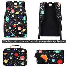 Load image into Gallery viewer, OctSky Kids Backpack for Boys School Backpack Elementary Bookbags with Lunch Box and Pouch Set, 17 inch, Space Black BTS