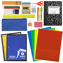 Load image into Gallery viewer, 45 Piece School Supply Kit Grades K-12 - School Essentials Includes Folders Notebooks Pencils Pens and Much More! BTS