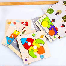 Load image into Gallery viewer, SKYFIELD Wooden Vehicle Puzzles for 1 2 3 Years Old Boys Girls, Toddler Educational Developmental Toys Gift with 6 Vehicle Baby Montessori Color Shapes Learning Puzzles, Great Gift Ideas Puz