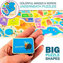 Load image into Gallery viewer, Wooden Puzzles for Kids Ages 3-5 by QUOKKA – 3 Educational Wood Toys for Kids 4-8 Year Old – Learning United States Game for 6-8-10 yo – Gift World, Space and USA Maps for Boys and Girls Puz